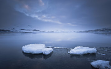 Ice near Akureyri in Iceland
