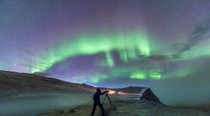 Northern lights photography near Myvatn