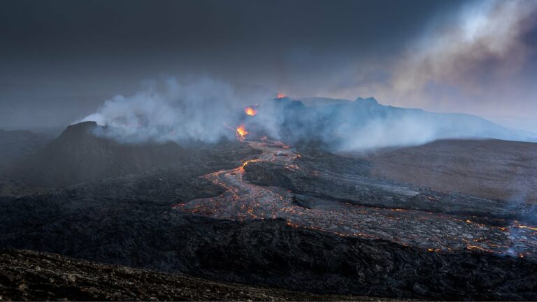 Ögrandi aðstæður við gosið gerðu góðan dag