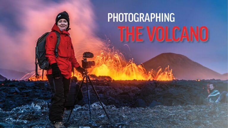 Photographing the volcano eruption in Meradalir